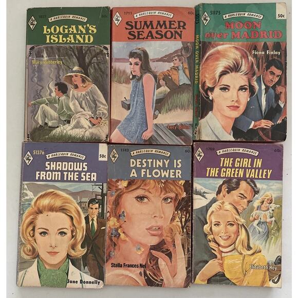 Lot of 17 Vintage Harlequin Romance Books 1970's Red Edge PB Some Under #1000 - Picture 4 of 8